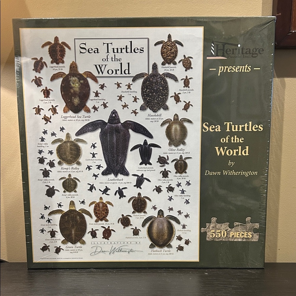 Heritage Sea Turtles of the World Art - Green and Brown